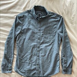 Express Men's Gray Button-Down Shirt